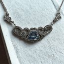 Jugendstil Collier mit Aquamarin & Markasiten –...