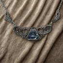 Jugendstil Collier mit Aquamarin & Markasiten – 925 Sterling Silber – Handgefertigt in Deutschland
