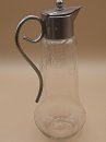 Antike Glaskaraffe Jugendstil um 1900–1920 – Glas mit vernickelter Montierung, 20 cm