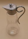 Antike Glaskaraffe Jugendstil um 1900–1920 – Glas mit vernickelter Montierung, 20 cm
