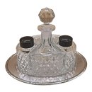 Antike Menage Vintage-Set – Klassisches Tischset für Gewürze aus Glas & Silber