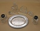 Antike Menage Vintage-Set – Klassisches Tischset für Gewürze aus Glas & Silber