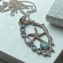Seestern Anhänger 925 Sterling Silber mit Larimar...