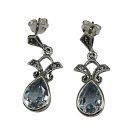 Aquamarin Ohrringe 925 Silber mit Markasiten – Jugendstil & Art Déco Design