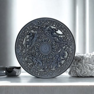 Antiker Buderus Eisenguss-Teller „Flussgötter“ – Ø 21 cm – Schinkel-Design