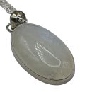 Edler Regenbogen-Mondstein Anhänger – Oval (35x20 mm) in 925 Silber inkl. 55 cm Panzerkette