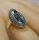 Silber Jugendstil Ring mit ovalem Aquamarin & handgefassten Markasiten – 925 Sterling Silber
