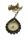 Vintage Meister Anker Anhängeruhr – 250 Gold mit böhmischem Granat & 925 Silberkette