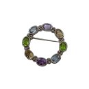 Antike Theodor Herbstrith Kranzbrosche um 1915 – 925 Silber, Edelsteine & Markasit (Ø 34mm)