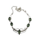 Edles Peridot Collier aus 925 Sterling Silber – 50 cm – Handgefertigtes Tribal Boho Design