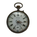 Antike Silber-Taschenuhr ENIGMA – Emaille-Zifferblatt mit Blütendekor – Schweiz um 1910