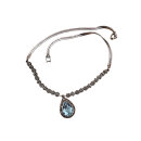 Vintage Collier 925 Silber mit Blautopas & Markasiten – 45 cm
