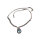Vintage Collier 925 Silber mit Blautopas & Markasiten – 45 cm