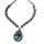 Vintage Collier 925 Silber mit Blautopas & Markasiten – 45 cm