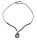 Vintage Collier 925 Silber mit Blautopas & Markasiten – 45 cm