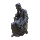 Antike Skulptur „Der nachdenkliche Dante“ nach Jerónimo Suñol – Zinkguss ca. 21 cm