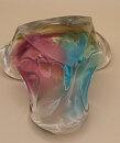 Vintage Sanyu Japan Glasschale – Mid Century Zipfelschale Pink Blau Amber