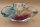 Vintage Sanyu Japan Glasschale – Mid Century Zipfelschale Pink Blau Amber