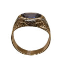 Antiker italienischer Herrenring um 1860 – 750 Gold & Platin mit ca. 3,7 ct Saphir