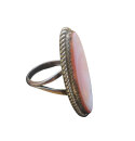 Vintage Navajo Ring Sterlingsilber mit Pink Conch Muschel | Aroy C. Henry