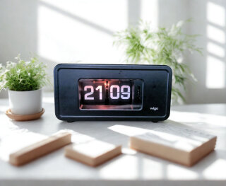 Vintage Wigo SD 2 Klappzahlenuhr aus den 1970er Jahren – Space Age Design (Originalzustand)