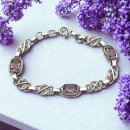 Antikes Jugendstil Silber-Armband 830 mit Amethysten | 19...
