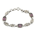 Antikes Jugendstil Silber-Armband 830 mit Amethysten | 19 cm Vintage-Gliederarmband