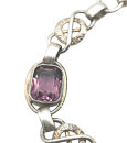 Antikes Jugendstil Silber-Armband 830 mit Amethysten | 19 cm Vintage-Gliederarmband