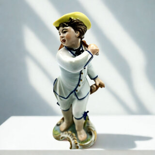 Ludwigsburg Porzellan Figur Wanderjunge Handbemalt – Seltenes Sammlerstück ca. 11 cm