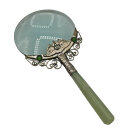 Antike Lupe mit echtem Jadegriff & Filigranarbeit – Handgearbeitet inkl. Originalbox (17 cm)