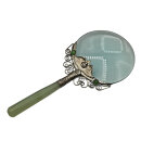 Antike Lupe mit echtem Jadegriff & Filigranarbeit – Handgearbeitet inkl. Originalbox (17 cm)