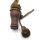 Antike Pulverflasche aus Leder mit Holztülle – Original Vorderlader-Zubehör 19. Jhd.