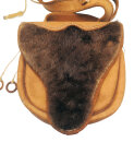 Mittelalter Gürteltasche aus Leder mit Fell –...