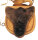 Mittelalter Gürteltasche aus Leder mit Fell – Handgefertigte Nierentasche 24x24cm