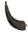 Historisches Pulverhorn aus Büffelhorn – Original des 19. Jahrhunderts (ca. 28 cm)