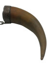 Antikes Bodenlader-Pulverhorn mit Eisenkette – um 1800