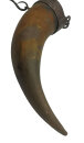 Antikes Bodenlader-Pulverhorn mit Eisenkette – um 1800