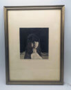 Gothic-Romance-Radierung im Prunkrahmen – Original 20. Jh.