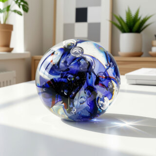 Studioglas Briefbeschwerer Paperweight „BÜ“ – 1993