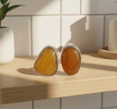 Moderne Silberring mit Naturbernstein – Designer-Neuware