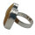 Moderne Silberring mit Naturbernstein – Designer-Neuware