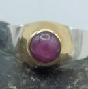 Modernist Bicolor Ring aus 925 Silber mit Rubin – RG 59