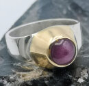 Modernist Bicolor Ring aus 925 Silber mit Rubin – RG 59