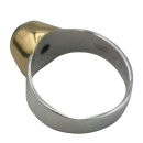 Modernist Bicolor Ring aus 925 Silber mit Rubin – RG 59