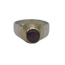 Modernist Bicolor Ring aus 925 Silber mit Rubin – RG 59