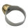 Modernist Bicolor Ring aus 925 Silber mit Rubin – RG 59