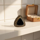 Modern Gothic Onyx-Ring aus 925er Silber – Dark Academia