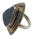 Modern Gothic Onyx-Ring aus 925er Silber – Dark Academia