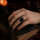 Modern Gothic Onyx-Ring aus 925er Silber – Dark Academia