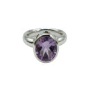 Moderner Silberring mit ovalem Amethyst – Neuware